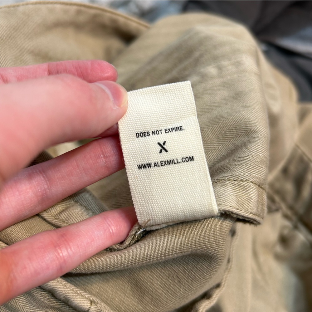 Alex Mill Vintage Washed Straight Leg Chino Pants Faded Khaki Size 38L - Picture 9 of 11